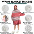 thumbnail image 5 of Wearable Oversized Blanket,Red Christmas Striped Pattern Wearable Blanket Hoodie for Adults,Cozy Hooded Blankets with Super Pockets,Super Warm Fuzzy Pullover for Women & Men, 5 of 6