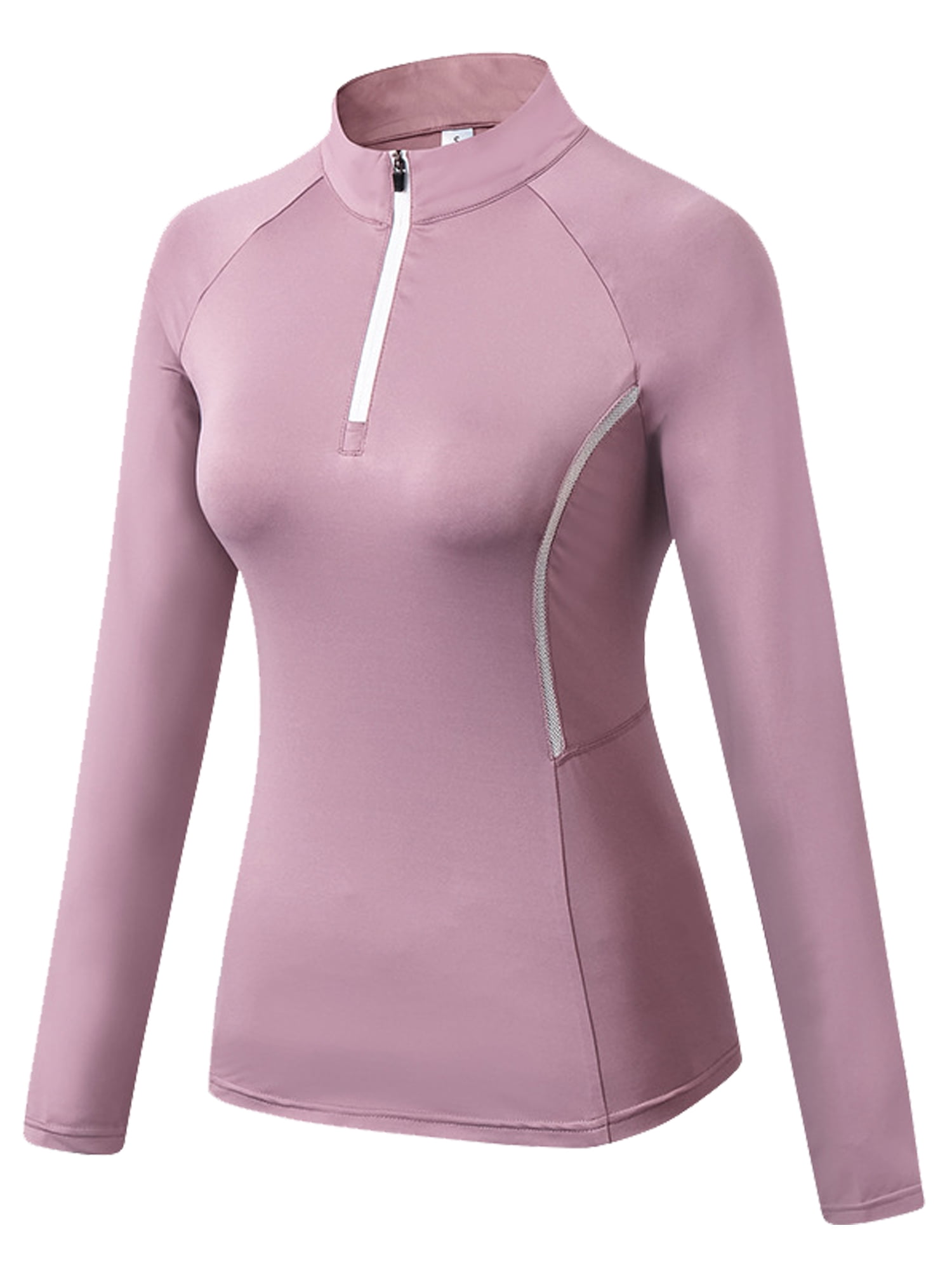 Womens Quarter Zip Long Sleeve Workout Tops 1/4 Zip Running Pullover