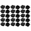 Unique Bargains 30pcs 30mm x 30mm Pipe Tube Insert Chair Leg Cap Black Plastic Tubing Plug