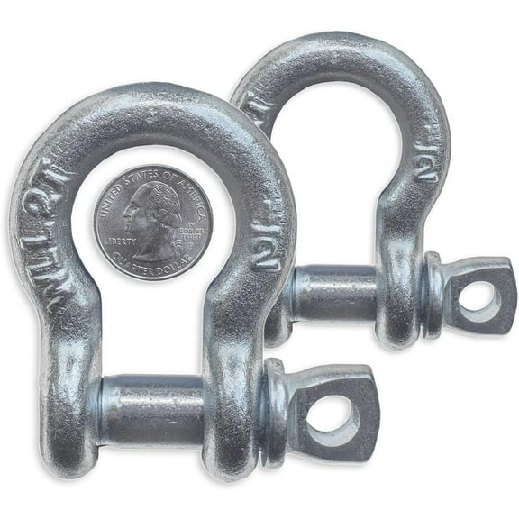 Cool Cruisers Screw Pin Anchor Shackles ATV D-Shackles 1/2" x 2 Tons ~ Pair