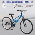thumbnail image 3 of Ktaxon 26 inch 7 Speed Mountain Bike for Adult, Dual Shock Absorbers, Dual V Brake, Blue, 3 of 9