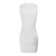 thumbnail image 4 of ICHUANYI Clearance Women Summer Fashion Solid Split Round-Neck Sleeveless Casual Party Tight Dress(White, S) ICHUANYI WER2023081505656, 4 of 5