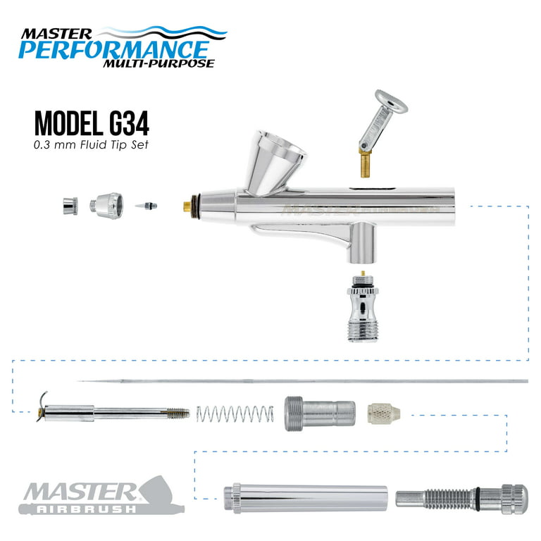 Master Airbrush G444-SET High Precision Detail Control Dual-Action Gravity F.