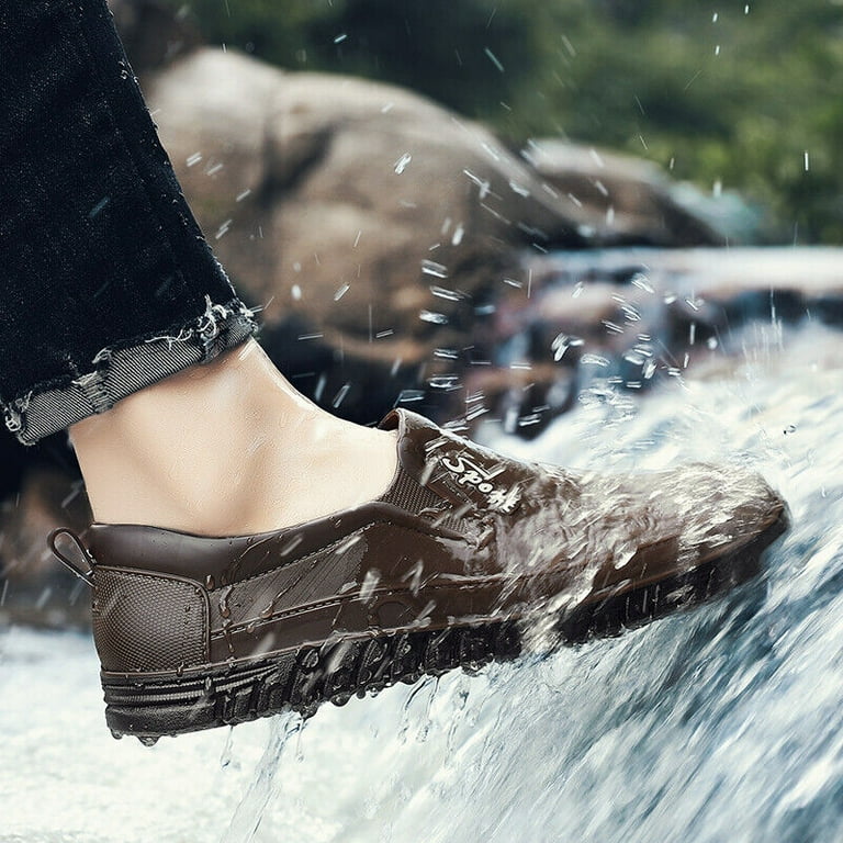 Men Low Cut Deck Shoes Waterproof Short Rain Boots Sports Sailing Booties Rubber Walmart