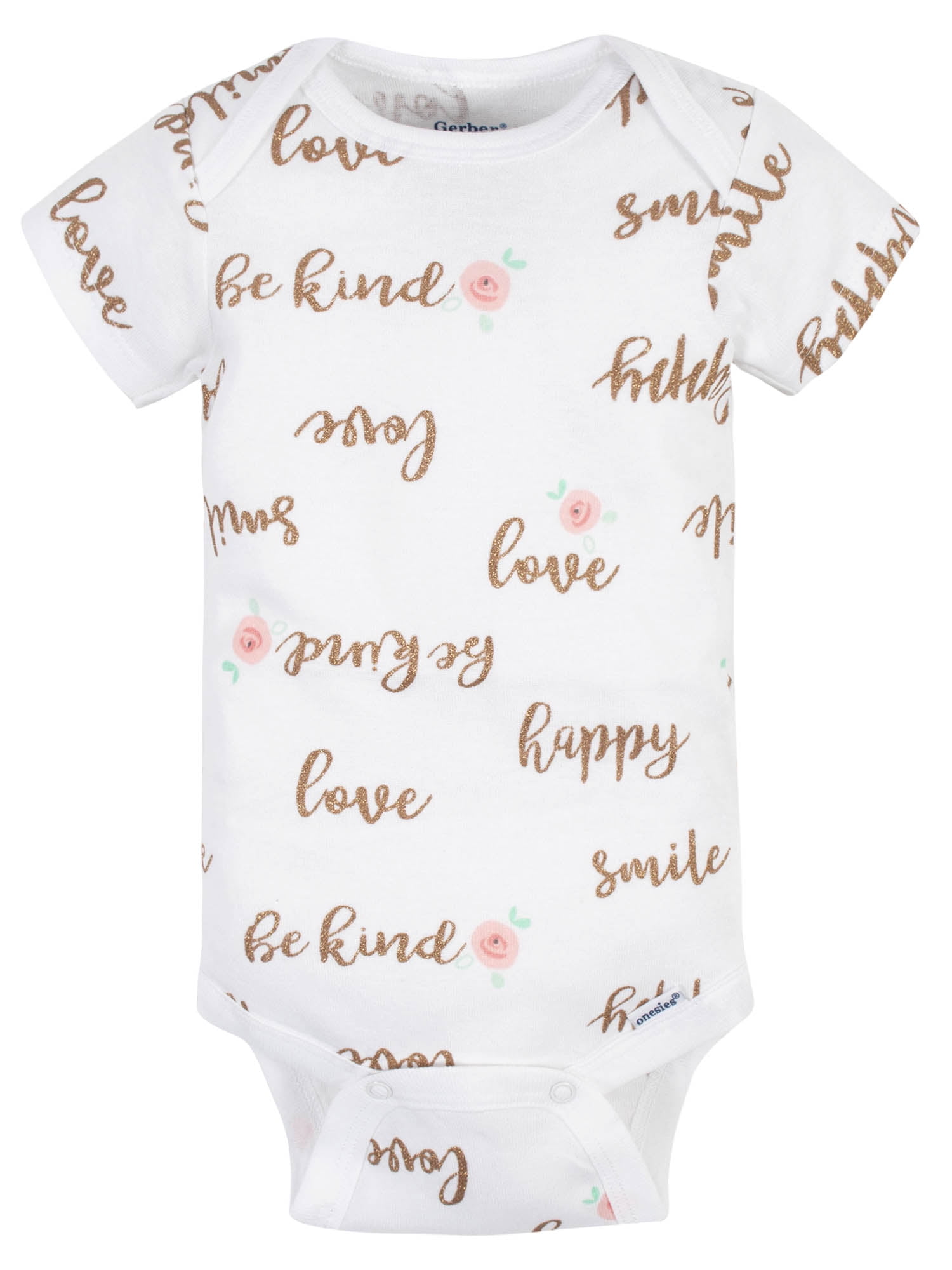Gerber Baby Girls Short Sleeve Bodysuits, 5-Pack (Preemie-24 Months)