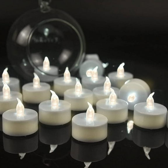 YIWER Tea Lights 50-PACK Flameless Tea Lights Candles Battery Realistic LED Flickering Tea Lights Electric Candles for Halloween,Christmas,Mother's Day,Valentine's Gift,Holiday,Wedding,Party