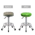 thumbnail image 5 of Round Bar Stool Seat Covers, Green Cucumber Elastic Round Chair Cover Stool Seat Slipcover Bar Stool Cushions Round Pad for 12-14 inch, 5 of 7