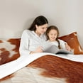 thumbnail image 5 of Manfei Farm Cowhide King Size Comforter Sets,Rustic Farmhouse Cabin Bedding Comforter Set,Orange Beige Cow Hide Bedding Set For Men Women,Ultra Soft Home Decor,3pcs, 5 of 8