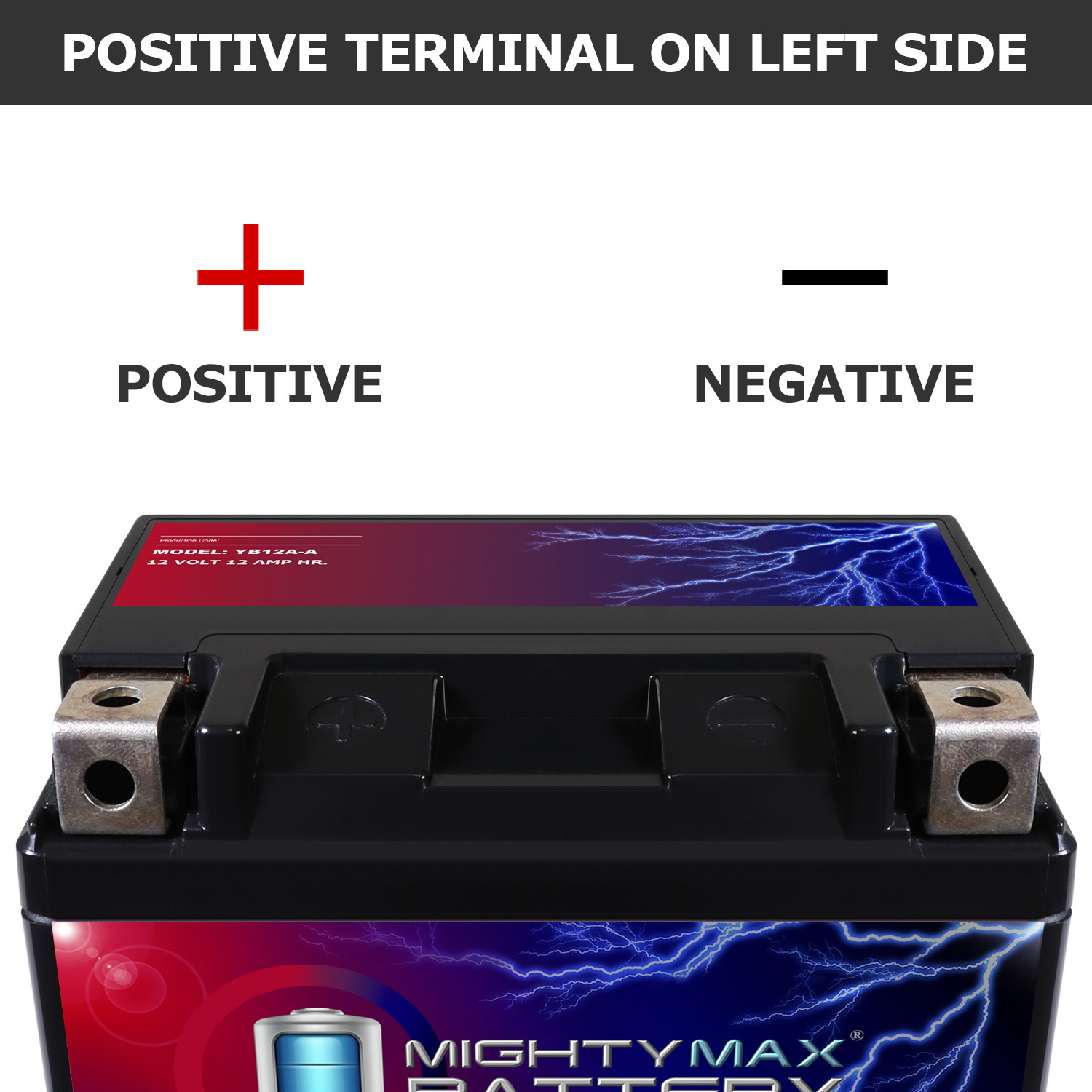 Mighty Max YB12A-A 12V 12AH Battery – Replaces Honda CB350 Super Sport (1968-1974) – Lead Acid