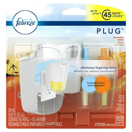 Febreze PLUG Air Freshener Starter Kit Hawaiian Aloha (1 Count, 0.87 oz)