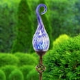 thumbnail image 4 of Exhart Blue Glass Spiral Flame  Solar Powered Garden Stake, 36 inch (Decor for Home Patio, Outdoor Garden, Yard or Lawn), Metal, 4 of 7