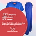thumbnail image 3 of Natural UniformsWomen's Ultra Soft Stretch Mock Wrap Scrub Top and Pants 82019200NA (True Royal Blue, X-Small), 3 of 7