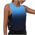 thumbnail image 3 of YHAJDS Women's Workout Tank Top Random Print Side Mesh Round Neck Sleeveless Beach Run, 3 of 9
