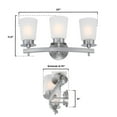 thumbnail image 4 of Westinghouse Lighting 6129000 Reynaldo Three Light Wall Fixture, Brushed Nickel & Frosted Glass, 4 of 7