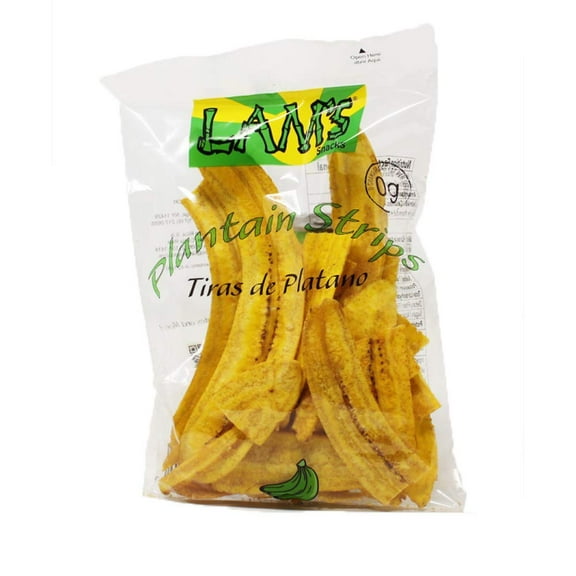 Lam's Plantain Strips || Tiras de Platano || 2.5oz || 71g || Vegetable Snacks || Fresh Snacks || Gluten-free || Banana Chips || Natural Slices || (pack of 6)