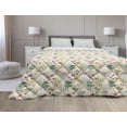 thumbnail image 1 of Bird Print Down Alternative Comforter, Monochrome Style Hummingbirds and Orchid Flowers Romantic Pattern, Microfiber Quilt for All Season, 5 Sizes, Black and White, by Ambesonne, 1 of 3