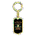 thumbnail image 4 of Hunting Is Being A Papaw Stainless Steel or 18k Gold Premium Swivel Dog Tag Keychain, 4 of 10