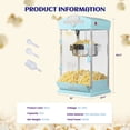 thumbnail image 3 of Chicdaze 8 oz Popcorn Machine, Tabletop Popcorn Maker, Countertop Pop Corn Machine Makes Up to 32 Cups, Movie Theater Popcorn Popper Machine with Stainless-Steel Kettle for Home Family, 300 W, Cyan, 3 of 9