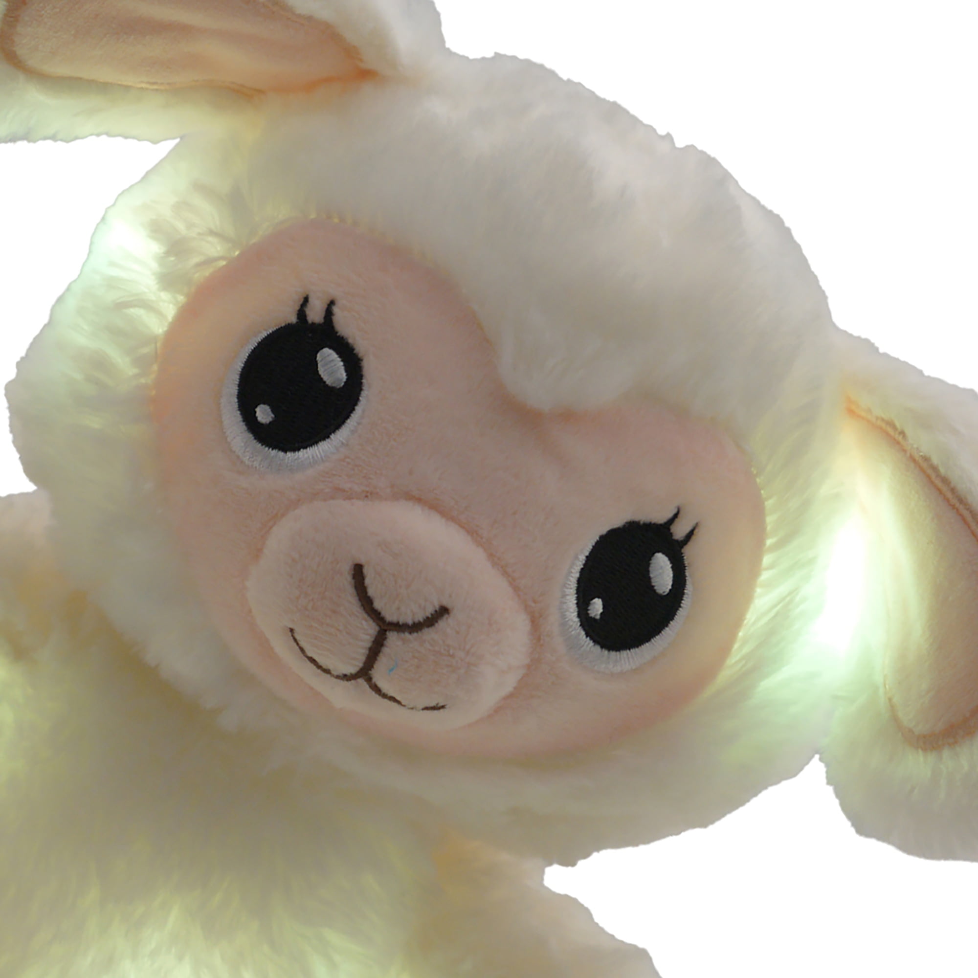 Happy Nappers: Lullabrites Lamb - Musical Light Up Bedtime Plush - Cream & Tan - Plays 3 Lullabies, Soft Animal, Day & Night Soothing Toy, Kids