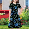 thumbnail image 1 of LOVZFMLL Robe d'Été Unie à Manches Courtes Col Rond en Maille Princesse Robe de Mariage pour Enfants, 1 of 5