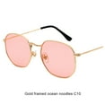 thumbnail image 2 of Youkk Fashionable Hexagonal Lightweight Frame Polarized Lens Unisex Protection Comfortable gold sea pink C10 1Set, 2 of 6