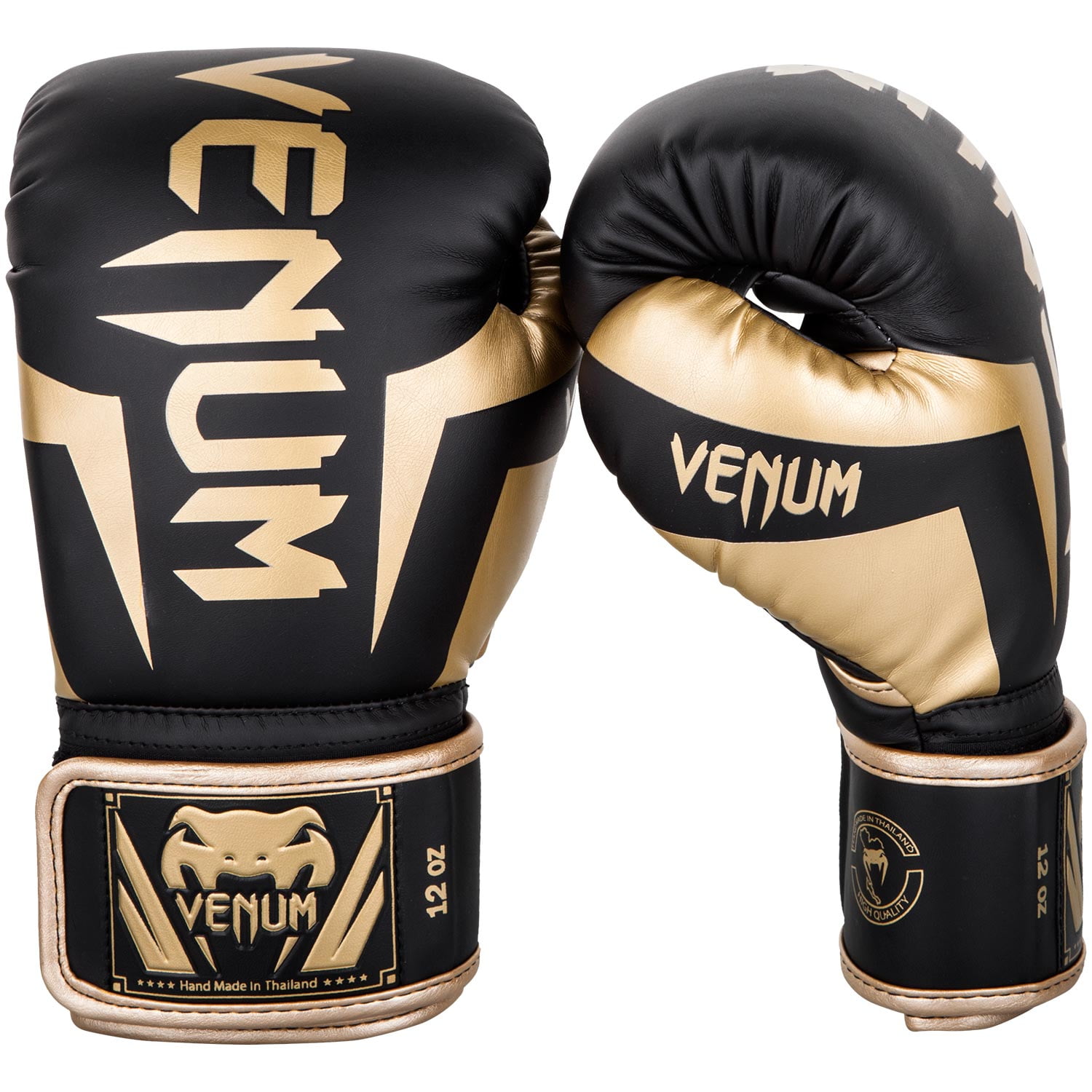 Venum Impact Boxing Gloves Black Gold Thai Boxing Kickboxing Training Sparring 