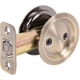 thumbnail image 4 of Round Pocket Door Lock, Passage (Hall/Closet) Latch, 2-3/8" Backset, RCL, Antique Brass by Stone Harbor Hardware, 4 of 4