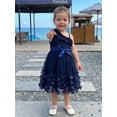 thumbnail image 5 of BemeyourBBs Kids Toddler Girls Fairy Butterfly Tulle Tutu Dress Big Girl Summer Ruffled Dress Cute Sleeveless Ruffle Princess Birthday Party Wedding Guest Dress with Belt, 5 of 9