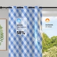 Blue and White Checkered Pattern Blackout Curtains,Triple Weaved Fabric ...