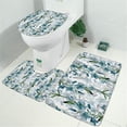 thumbnail image 2 of Pioneer Flower Floral Print Pattern Bathroom Rugs Sets 3 Piece,Toilet Cover Set,Absorbent Non Slip Bathroom Mats Sets with U-Shaped Contour Rug Toilet Rug Set, 2 of 5