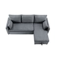thumbnail image 4 of BSHTI L-Shaped Pull Out Sleeper Sofa Bed with Storage Chaise – 3-Seater Convertible Corduroy Sectional Couch for Small Living Room, Apartment, or Office, Dark Gray, 4 of 4