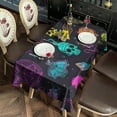 thumbnail image 3 of Neon Halloween Pattern Rectangle Tablecloth 60"x120",Waterproof Polyester Rectangle Table Cloth, Wipeable Spillproof Polyester Tablecloth for Dining, Camping, Indoor and Outdoor, 3 of 6