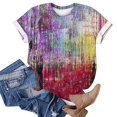thumbnail image 5 of ICHUANYI Women's Short Sleeves Crew Neck T Shirt Fashion Summer Floral Print Regular Tops, 5 of 5