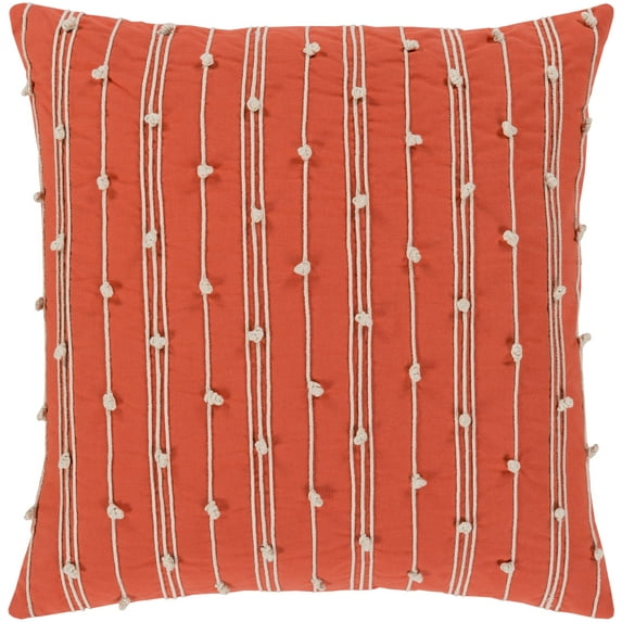 Surya ACT-1818D Accretion 18" Wide Square Striped Cotton Covered Down Filled Accent Pillow