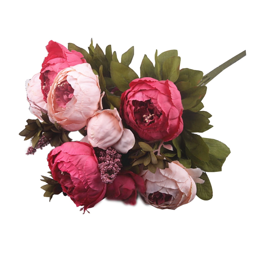 12 x Artificial Stamen Bud Silk Flowers Bouquet Wedding Decor Craft Gift Box HIC 