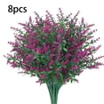 thumbnail image 1 of Lavanda artificial 5 ramas de plástico falso ramo de flores de simulación de boda, púrpura 2 8 piezas Scienceny HA8797-04B, 1 of 6