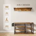 thumbnail image 4 of Aiho Entryway Coat Rack with Storage Bench and 5 Coat Hooks, Retro, 4 of 9