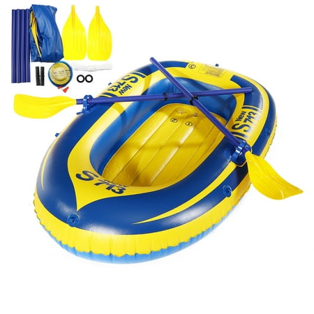 Grtsunsea PVC 2-Person Inflatable Boat Raft Set River Fishing Boat Swimming Float Kayak Canoe w/ Pump, 2 Oars & Safety Rope Water Sports 330.6lb