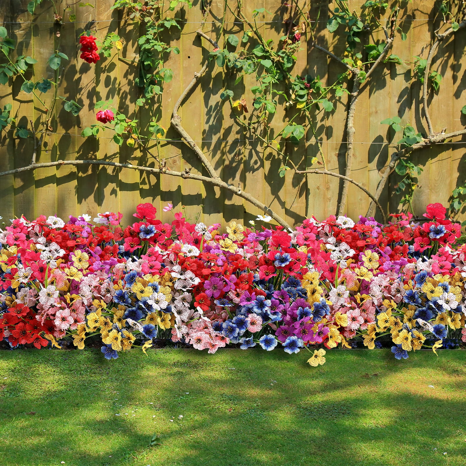 Armscye 28 Bundles Artificial Flowers for Outdoor, Not Fade Fake Plastic Flowers, Faux Plants for Decoration,Hanging Planters Indoor, Outside Garden, Window, Home, Wedding, Farmhouse