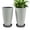 Light Gray Sand, variant on FIASON 2 Pack 21 Inch White Tall Square Planters, 10mm Thick Curved Edges Large Flower Pots with Multiple Drainage Holes & 2-in-1 Saucer, Indoor Outdoor Planters for Front Porch Patio Garden