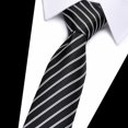 thumbnail image 1 of Honrane Business Tie Adjustable Firm Stitching Embroidery Lightweight Groom Tie Decorative Striped Wedding Tie Party Tie 2023 New, 1 of 2