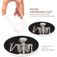 thumbnail image 2 of Set of 6 for Drinks Absorbent with Cork Base, Metal Holder, Round Stone Drink Mat for Wood Table, Gift for Birthday, Housewarming Room Bar r Human Skeleton, 2 of 6