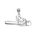 thumbnail image 1 of TIMBER CHAINSAW CHARM PENDANT NECKLACE IN STERLING SILVER :  Pendant with 18" chain, 1 of 1