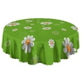 thumbnail image 5 of Round Tablecloth Daisy 60 Inch Table Cover Wrinkle Free Kitchen Dining, 5 of 5