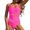 Pink#1, variant on MGCWSH One Piece Swimsuit Women Tummy Control High Waisted Bathing Suit Solid Cutout Slimming Swimwear Black L