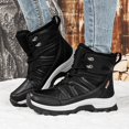 thumbnail image 2 of Lace Up Mid Calf Snow Boots for Women Warm Plush Waterproof Winter Booties Platform Fleece Lined Non Slip Work Shoes Black Size 6.5, 2 of 8