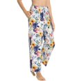 thumbnail image 6 of Salouo Lilies Flowers Print Women's Pajama Pants Casual Loose Sweatpants PJs Flowy Pants Drawstring Palazzo for Women Wide Leg Pants Lounge Pajama -Small, 6 of 8