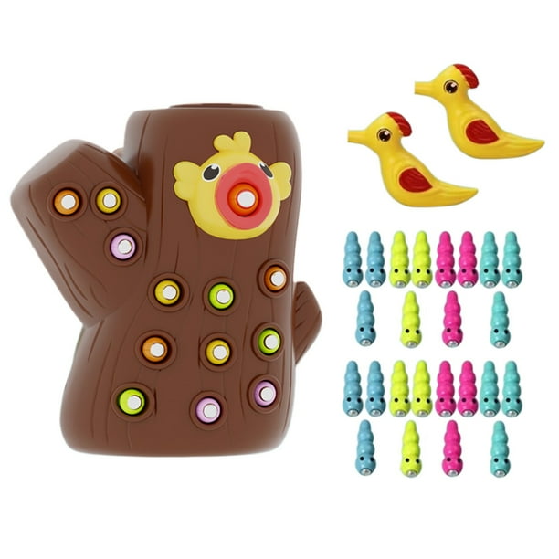 ToyKingdee Montessori Toys, Fine Motor Skills Toys, Woodpecker Worm Toy Magnetic Bird Feeding Game