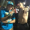 thumbnail image 3 of John Cena Mens Blue Throwback Costume Hat T-shirt Wristbands 5XL, 3 of 10