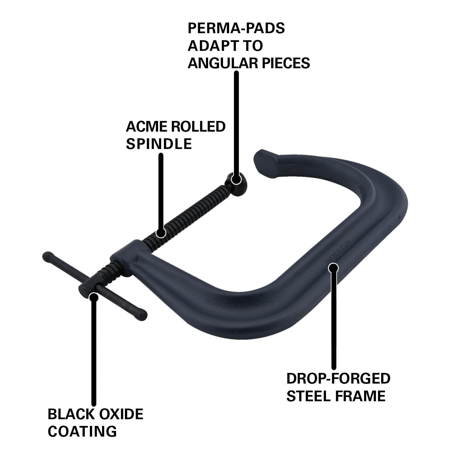 Wilton C-Clamp, 8" Opening, 6" Throat, 5900 Lbs. Clamping Force (Model 4408) CA3